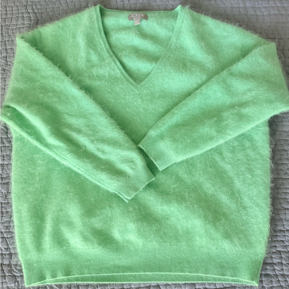 J. Crew Brushed Cashmere V-Neck Sweater - Picture 2 of 8